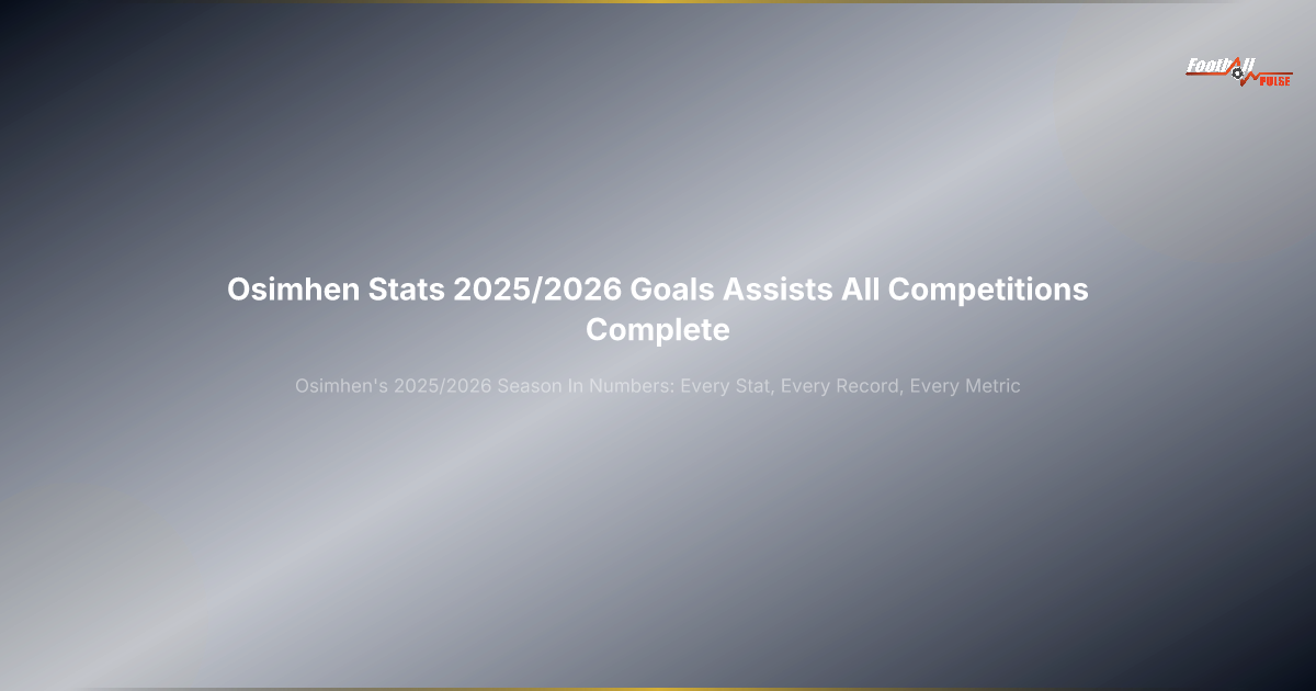 Osimhen stats 2025/2026: Goals, assists & full performance breakdown